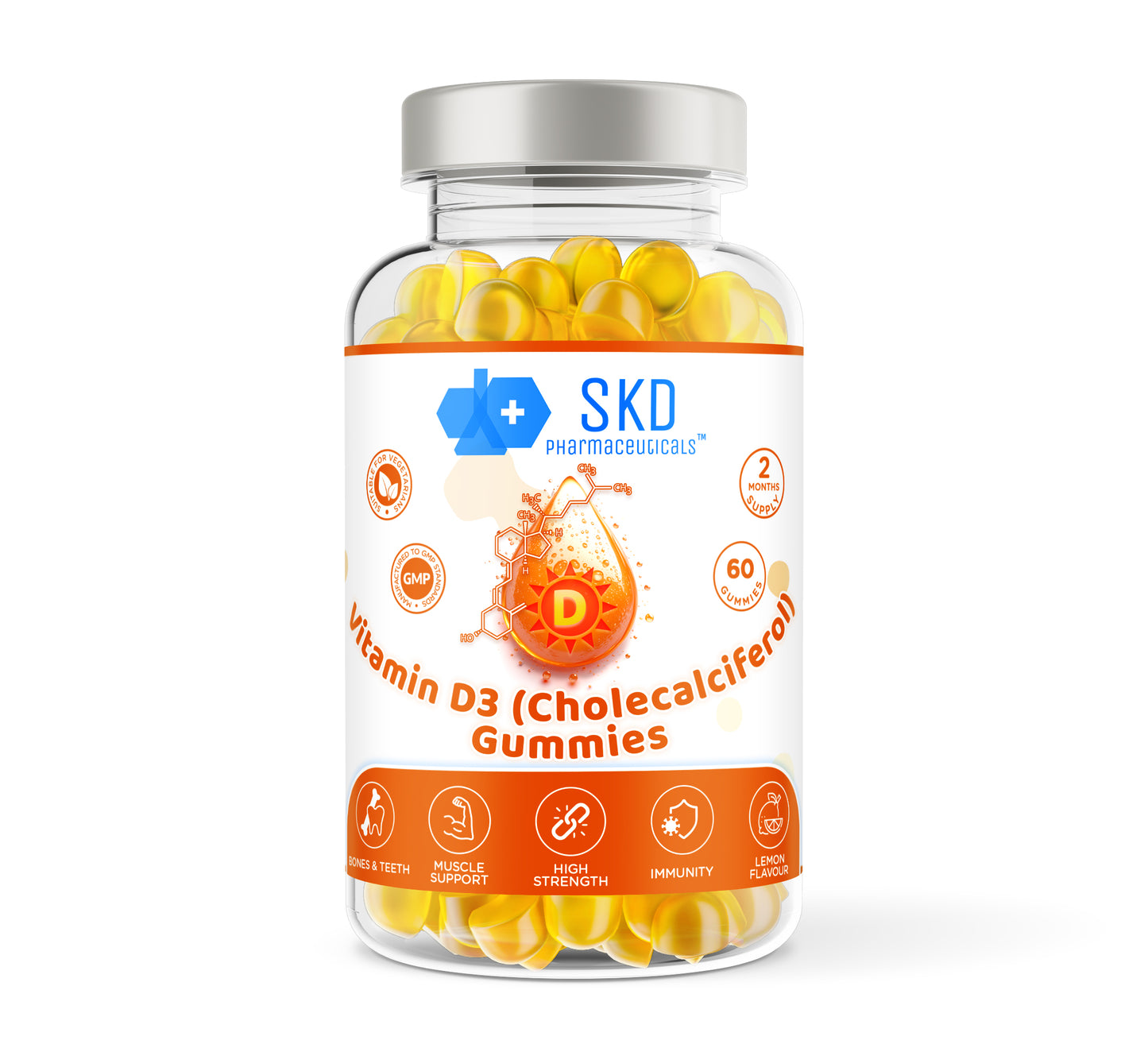 Vitamin D3 | Cholecalciferol | 1000 iu units | 60 & 150 Gummies | Lemon Flavour | Vegetarian