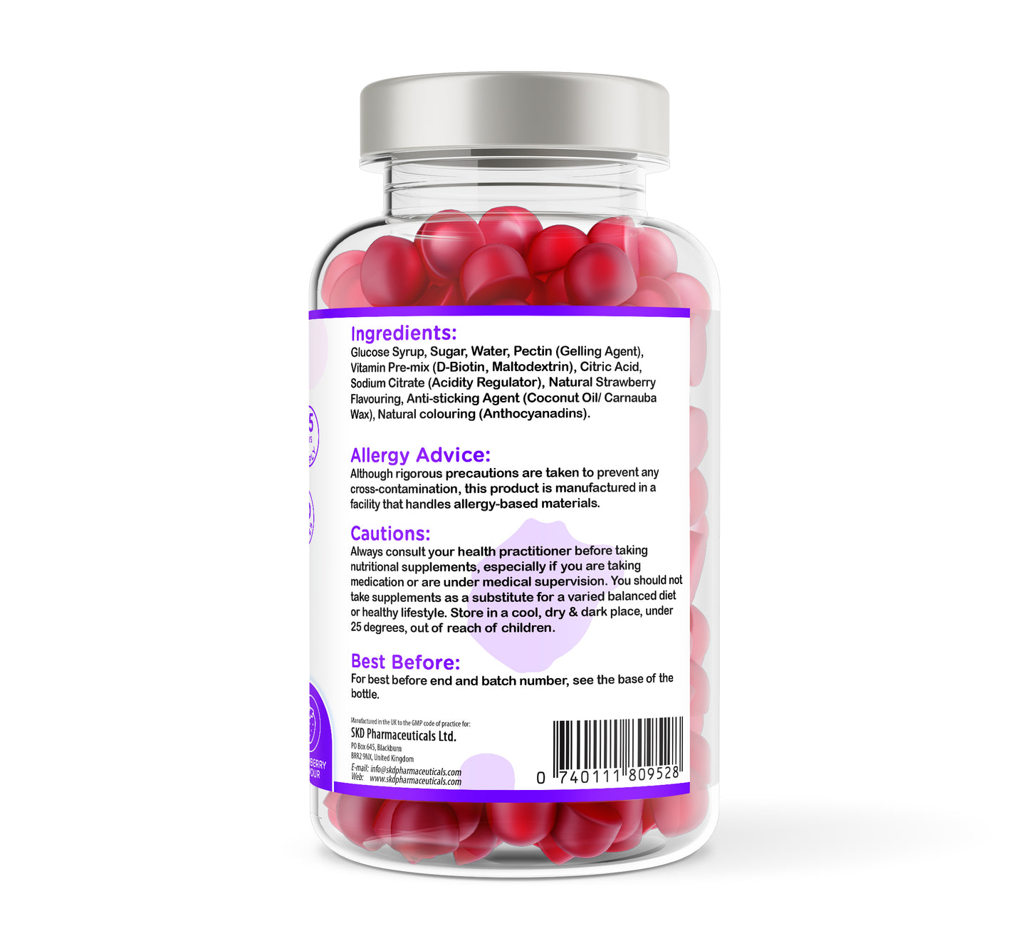 Biotin | 5000mcg | 150 Gummies | Strawberry Flavour | Vegan