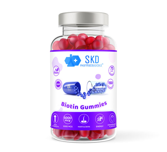 Biotin | 5000mcg | 150 Gummies | Strawberry Flavour | Vegan