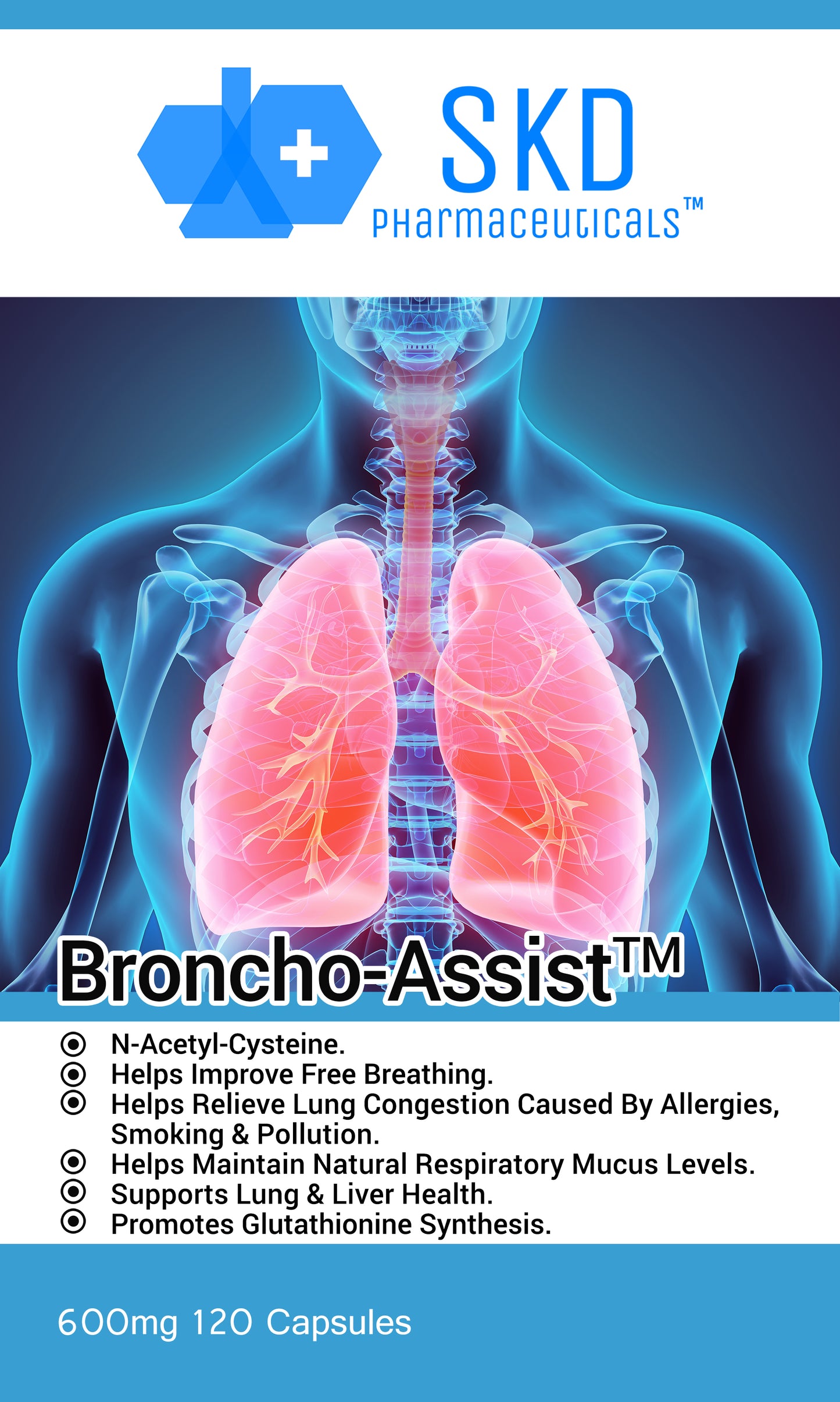 Broncho-Assist™️ | NAC | 600mg | 120 Capsules | Vegan
