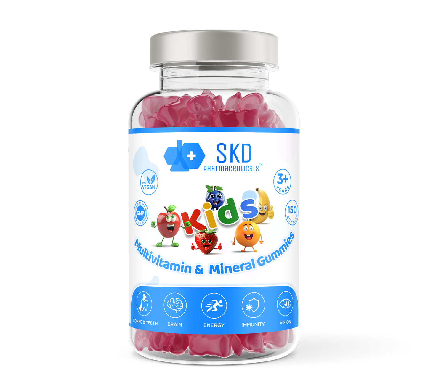 Kids Multivitamin & Mineral | 150 Gummies | Mixed Berry Flavour | Vegan | 5 Months Supply | 3+ Years