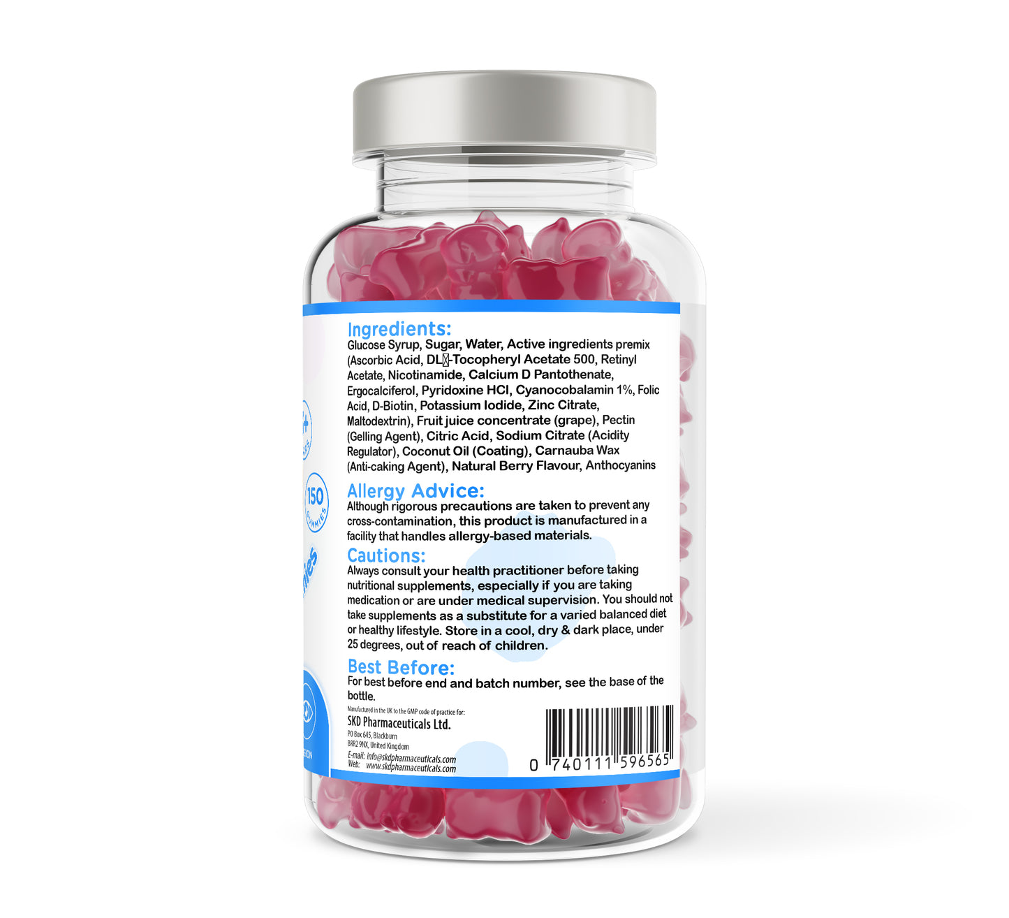 Kids Multivitamin & Mineral | 60 & 150 Gummies | Mixed Berry Flavour | Vegan | 5 Months Supply | 3+ Years