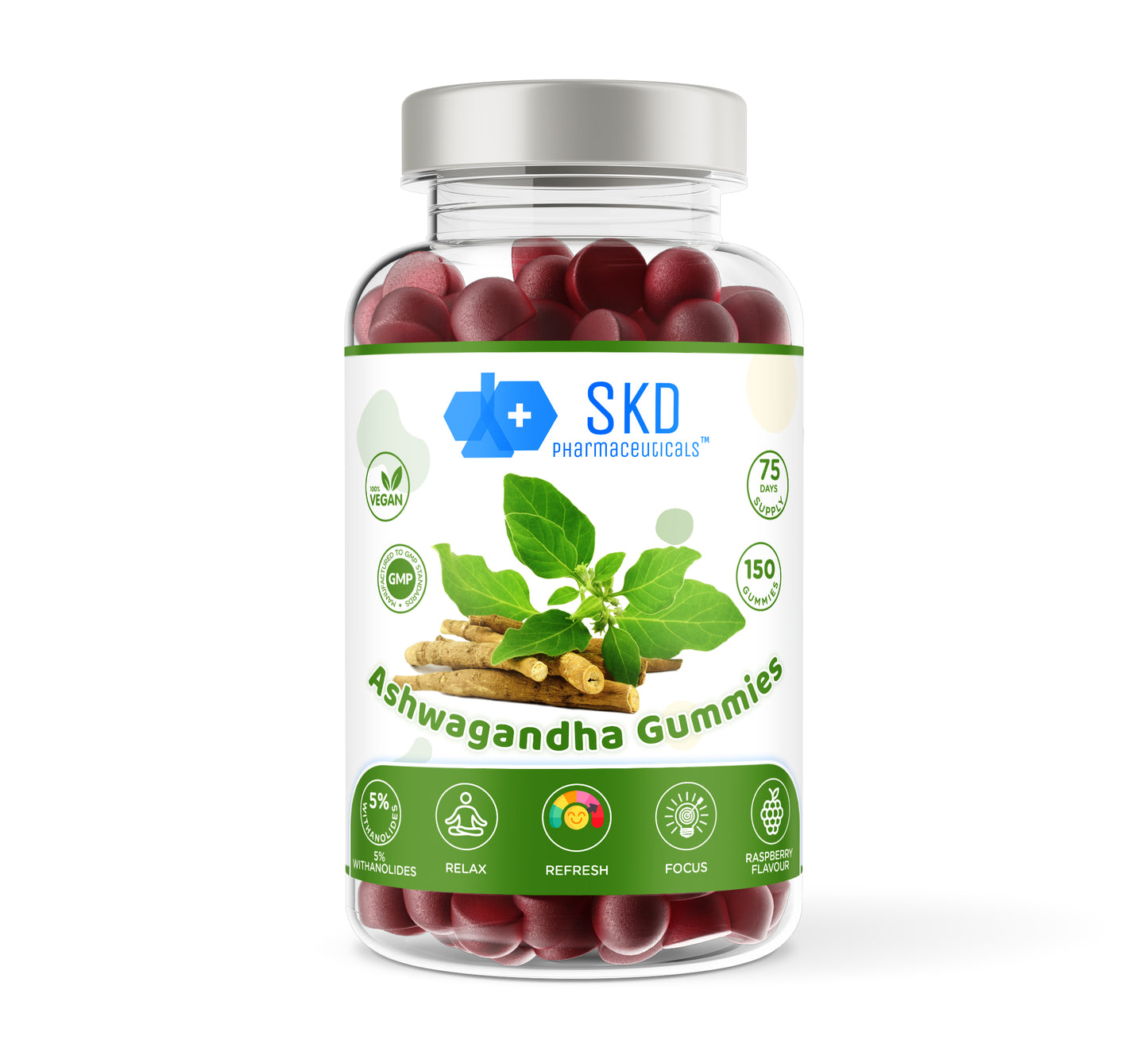 Ashwagandha | 60 or 150 Gummies | Raspberry Flavour | Vegan